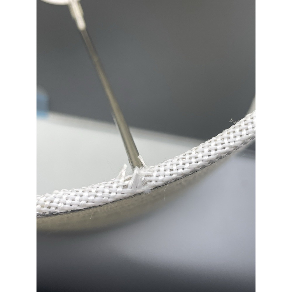 Fabric Lampshade‎ White Off White Silver Metallic Stripe Empire Tapered 9" X 12" - Picture 11 of 11